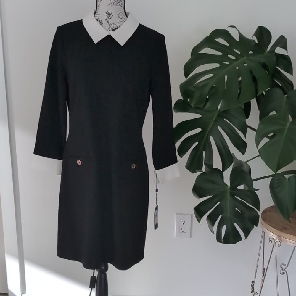 Elegant Black and White Women's Dress